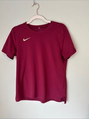 Nike Dri Fit Burgundy Active Tee Shirt